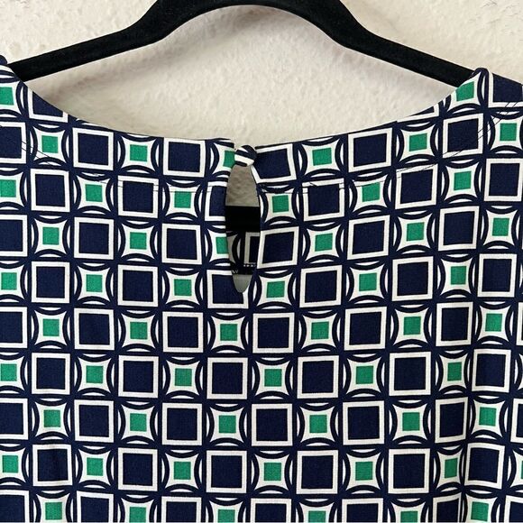 Talbots Geometric Print 3/4 Sleeve Shift Dress Size 8 - Picture 4 of 6